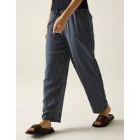 Regatta Elbrie Striped Straight Leg Trousers Navy Mix