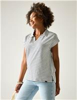 Lorana Pure Cotton Striped Collared Top