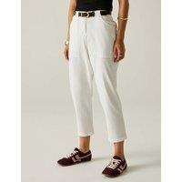 Regatta Shorebella Cotton Blend Straight Leg Cropped Trousers White