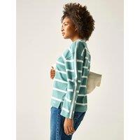 Regatta Avira Cotton Rich Striped Sweatshirt Green Mix