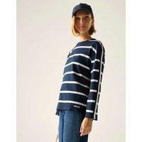 Regatta Avira Cotton Rich Striped Sweatshirt Navy Mix