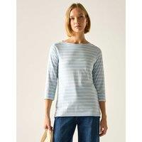 Regatta Bayletta II Cotton Rich Striped Top Blue Mix