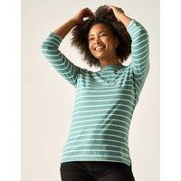 Regatta Baylette II Cotton Rich Striped Top Green Mix