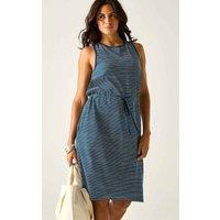 Regatta Amorie Cotton Rich Striped Waisted Dress Navy Mix