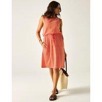 Regatta Amorie Cotton Rich Striped Waisted Dress Orange