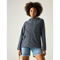 Regatta Bayletta Waterproof Lightweight Striped Jacket Navy Mix