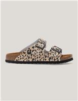 Regatta Mia Leopard Double Buckle Footbed Sandals Black Mix