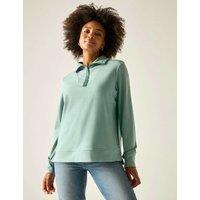 Regatta Demmi Funnel Neck Half Zip Sweatshirt Light Green