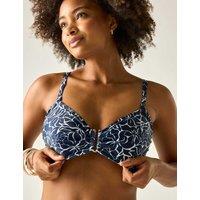 Regatta Aceana III Floral Padded U-Wire Bikini Top Navy