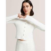 Ted Baker Cropped Crew Neck Cardigan Ivory