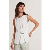 Ted Baker Draped Bar Detail Top Ivory