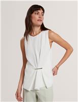 Ted Baker Draped Bar Detail Top Ivory