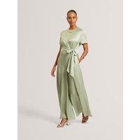 Ted Baker Tie Detail Wide Leg Jumpsuit Light Green