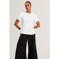 Ted Baker Pure Cotton Panel Detail Top White