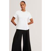 Ted Baker Pure Cotton Panel Detail Top White