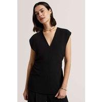 Ted Baker Ruched V-Neck Top Black