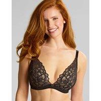 Panache Allure Wired Demi Plunge Bra D-G Black Mix