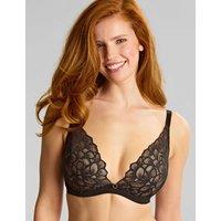 Panache Allure Wired Demi Plunge Bra D-G Black Mix
