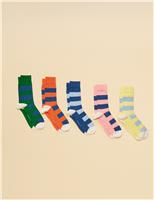 5 Pack Striped Cotton Rich Socks