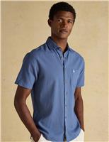 Joules Regular Fit Linen Rich Shirt Blue