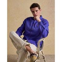 Joules Regular Fit Pure Linen Shirt Blue