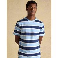 Joules Pure Cotton Striped Crew Neck T-Shirt Blue Mix