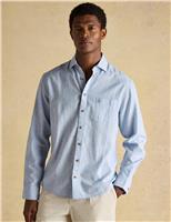 Joules Regular Fit Linen Rich Striped Shirt Blue Mix