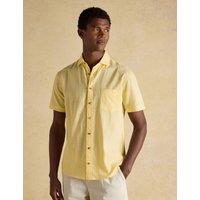 Joules Regular Fit Linen Rich Shirt Yellow