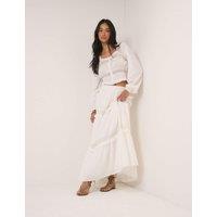 Nobody's Child Pure Cotton Maxi Tiered Skirt White