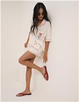 Nobody's Child Embroidered High Waisted Shorts Cream