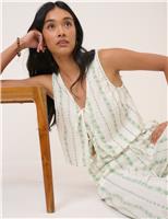 Pure Cotton Printed V-Neck Crop Top