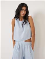 Linen Rich Ruched Vest Top
