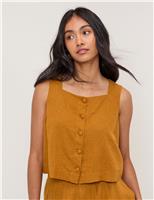 Linen Rich Square Neck Top