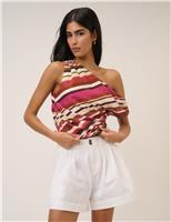 Nobody's Child Linen Rich Striped Top Multi