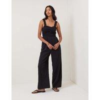 Nobody's Child Pure Cotton Strappy Jumpsuit Black