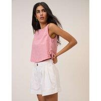 Nobody's Child Pure Cotton Striped Tie Detail Vest Top Multi