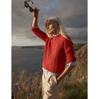 Seasalt Cornwall Cotton Rich Textured Relaxed Jumper Red