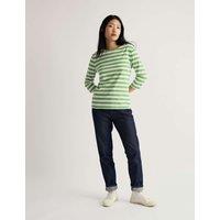 Seasalt Cornwall Pure Cotton Striped Top Green Mix