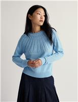 Seasalt Cornwall Pure Cotton Textured Relaxed Jumper Blue