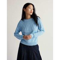 Seasalt Cornwall Pure Cotton Textured Relaxed Jumper Blue