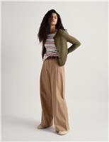 Merino Wool Rich Crew Neck Cardigan