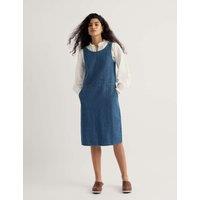 Seasalt Cornwall Cotton Rich Knee Length Shift Dress Blue Denim