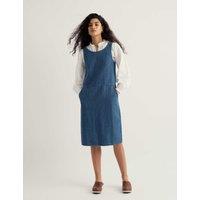 Seasalt Cornwall Cotton Rich Knee Length Shift Dress Blue Denim