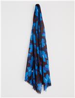 Cotton Blend Printed Floral Scarf