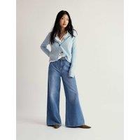 Seasalt Cornwall Merino Wool Rich Crew Neck Cardigan Blue