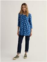 Seasalt Cornwall Pure Cotton Floral Tunic Blue Mix