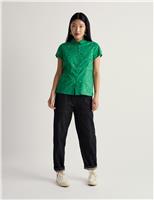 Pure Cotton Printed Peter Pan Collar Shirt