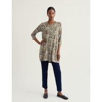 Seasalt Cornwall Floral Relaxed Tunic with Cotton Green Mix