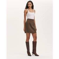 Finery London Jersey Mini A-Line Skirt Brown