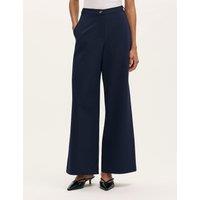 Finery London Jersey Wide Leg Trousers Navy